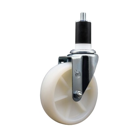 Service Caster 5'' SS Nylon Wheel Swivel 1-1/2'' Expanding Stem Caster SCC-SSEX20S514-NYS-112